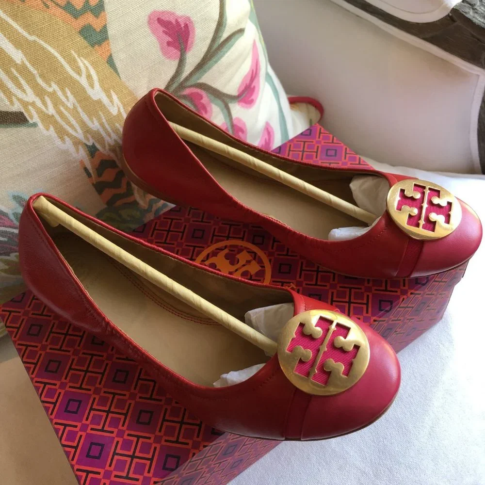 💗 NEW Tory Burch Minnie Cap-Toe Ballet Flat size 10
